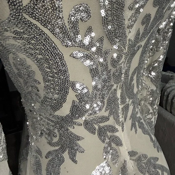 NEW! Jessica Hayes Luxe Silver Sequin Dress - Picture 9 of 11
